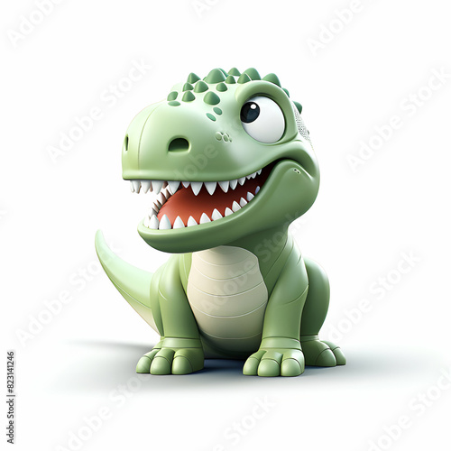 3d rendering of a cute crocodile isolated on white background.