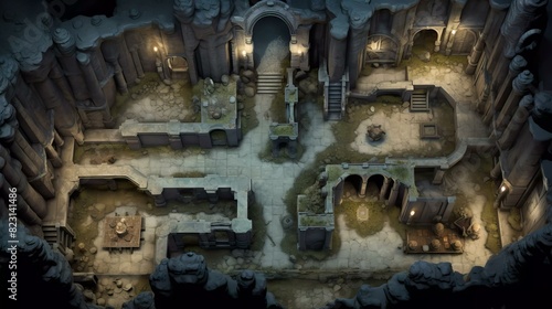 DnD Battlemap Cavern Sandfall: A mysterious and captivating underground scene.