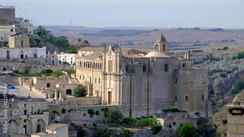 View of the ancient city of Matera, in the region of Basilicata, Southern Italy. photo