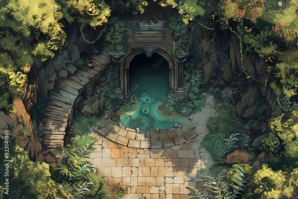 DnD Battlemap Crypt Entrance Battlemap - Mysterious underground map for ...