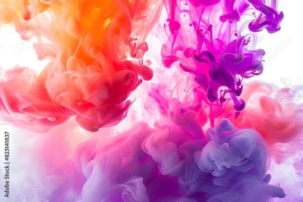 Vibrant Colorful Ink Clouds in Water