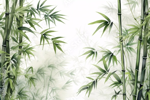 a painting of bamboo trees