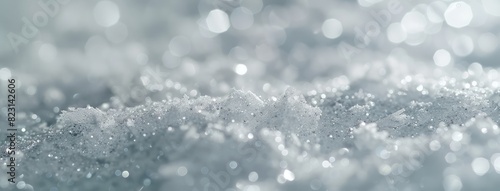 Glistening Snowflakes on Wintry Background