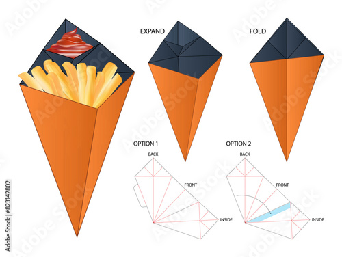 Box packaging die cut template design. 3d mock-up