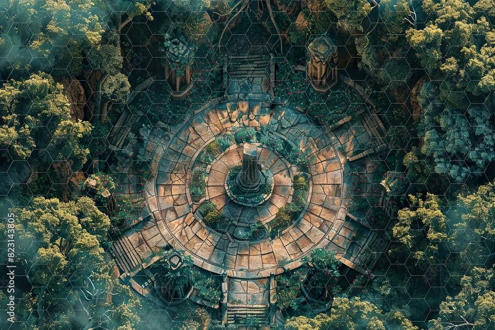 DnD Battlemap Druid Circle Battlemap with Stones and Trees - Summary: A hand-drawn map depicting a mystical location with stones and trees. DnD Battlemap Druid Circle Battlemap with Stones and Trees - Summary: A hand-drawn map depicting a mystical location with stones and trees.