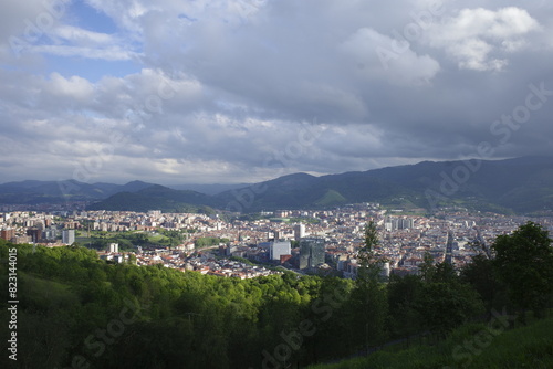 View of the city of Bilbao seen from a hill