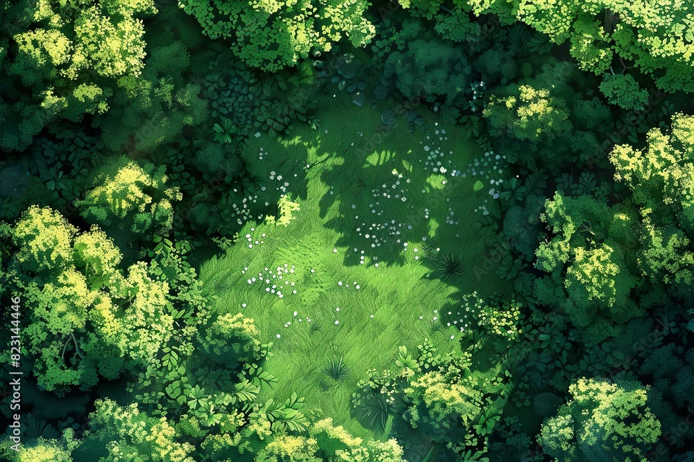 DnD Battlemap Elven Clearing - A serene fantasy forest clearing. DnD Battlemap Elven Clearing - A serene fantasy forest clearing.