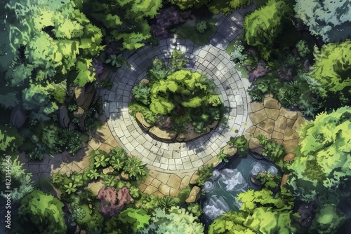 DnD Battlemap Enchanted Forest Battlemap: Detailed mystical map perfect for RPGs.