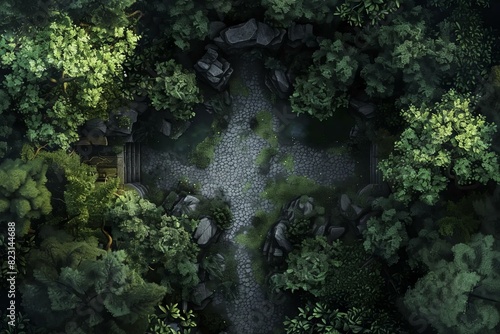 DnD Battlemap Enchanted Forest Battlemap for RPG. © Fox