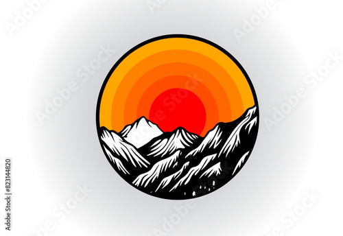 Mountain Logo. Mountain peak summit logo design. Outdoor hiking adventure icon. Vector illustration. Pro Vector Flat Vector Logo Design Template Element.