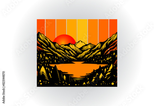 Mountain Logo. Mountain peak summit logo design. Outdoor hiking adventure icon. Vector illustration. Pro Vector Flat Vector Logo Design Template Element.