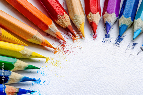 color pencils on a white background
