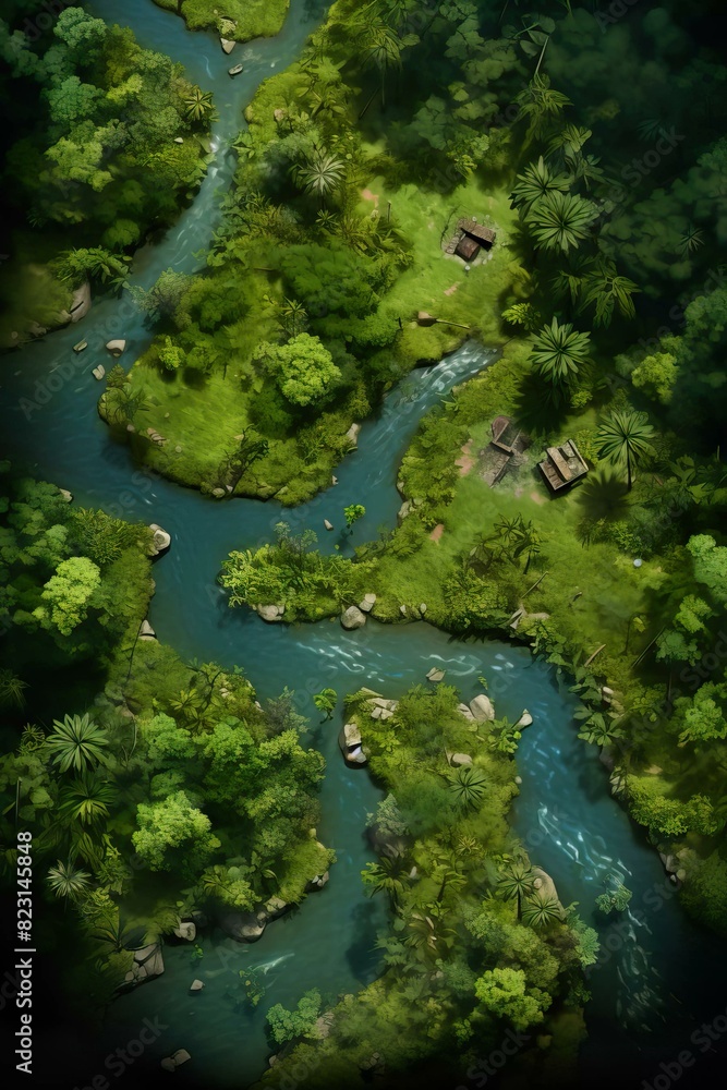 DnD Battlemap Extraterrestrial Jungle: A lush tropical forest on another planet. DnD Battlemap Extraterrestrial Jungle: A lush tropical forest on another planet.