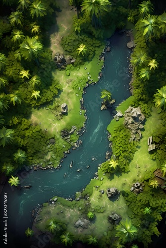 DnD Battlemap Extraterrestrial Jungle  A lush tropical forest in 70 characters.