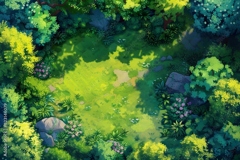 DnD Battlemap Fairy Glade Battlemap: Enchanted forest clearing with stream. DnD Battlemap Fairy Glade Battlemap: Enchanted forest clearing with stream.