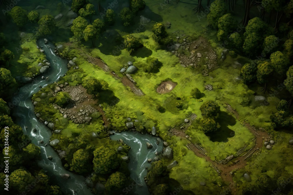 DnD Battlemap Fantasy forest glade. Splendid enchanting woodland. DnD Battlemap Fantasy forest glade. Splendid enchanting woodland.