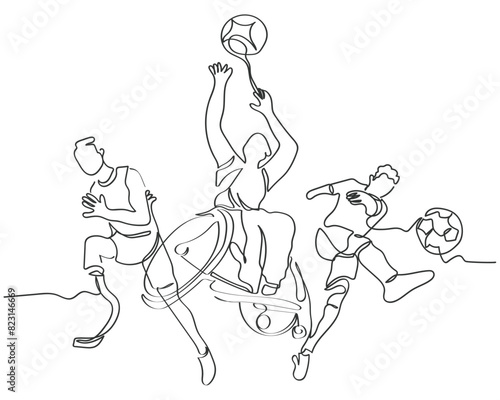 Hand drawn line art vector of extreme sports training. Games and sports events concept elements.