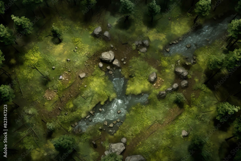 DnD Battlemap Battlemap in a Dense Forest. DnD Battlemap Battlemap in a Dense Forest.