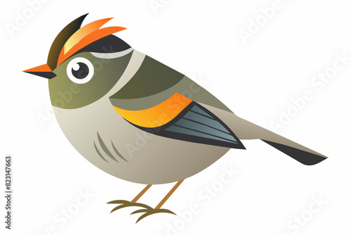  A kinglet bird silhouette black vector artwork illustration