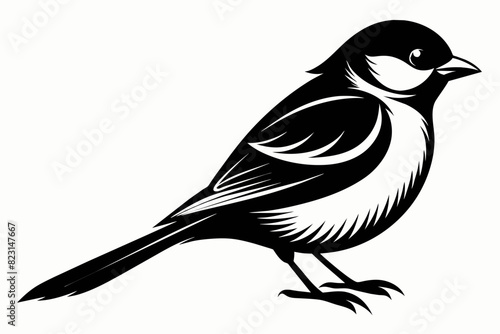 A beautiful chickadee bird vector artwork illustration 