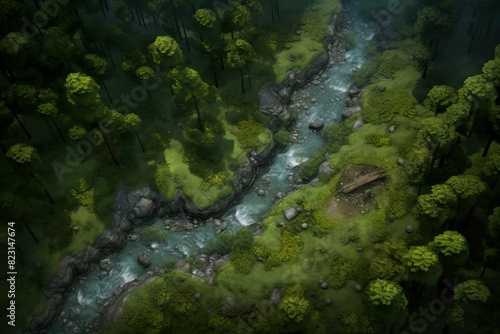 DnD Battlemap Forest Clearing - A detailed battle map for tabletop gaming adventures. © Fox