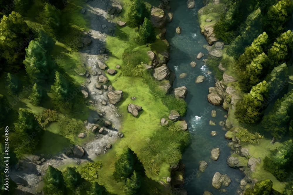 DnD Battlemap Forest Clearing Battlemap - Detailed map for tabletop gaming. DnD Battlemap Forest Clearing Battlemap - Detailed map for tabletop gaming.