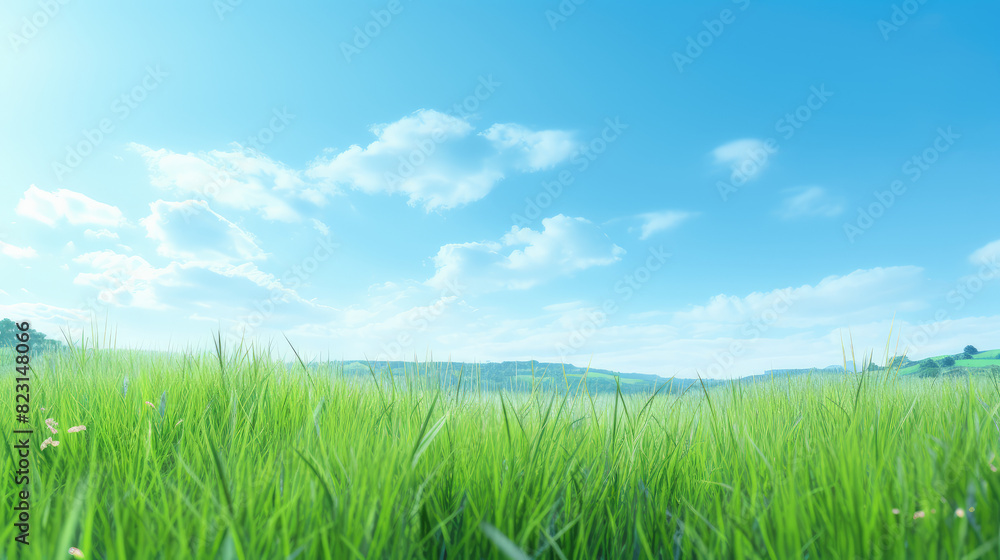 Lush Green Field Tranquility Summer Scene