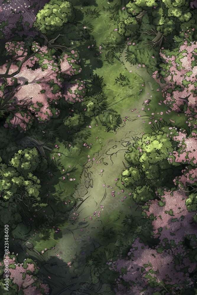 DnD Battlemap Forest_of_the_dreaming_drifts: Misty woodland scene with a magical atmosphere. DnD Battlemap Forest_of_the_dreaming_drifts: Misty woodland scene with a magical atmosphere.