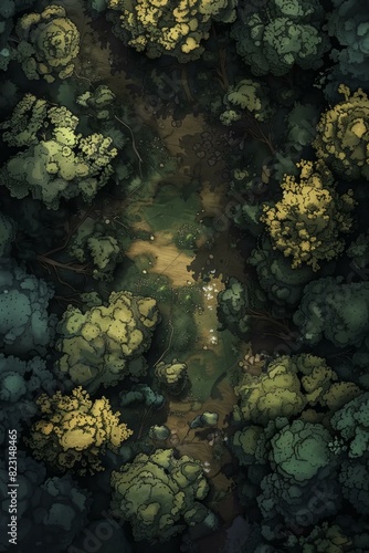 DnD Battlemap Forest of the Ethereal Echoes - Mysterious Forest Landscape.