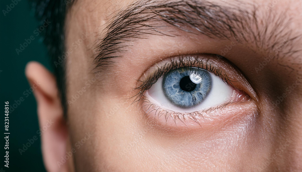 Fototapeta premium Close up macro human eye blue color