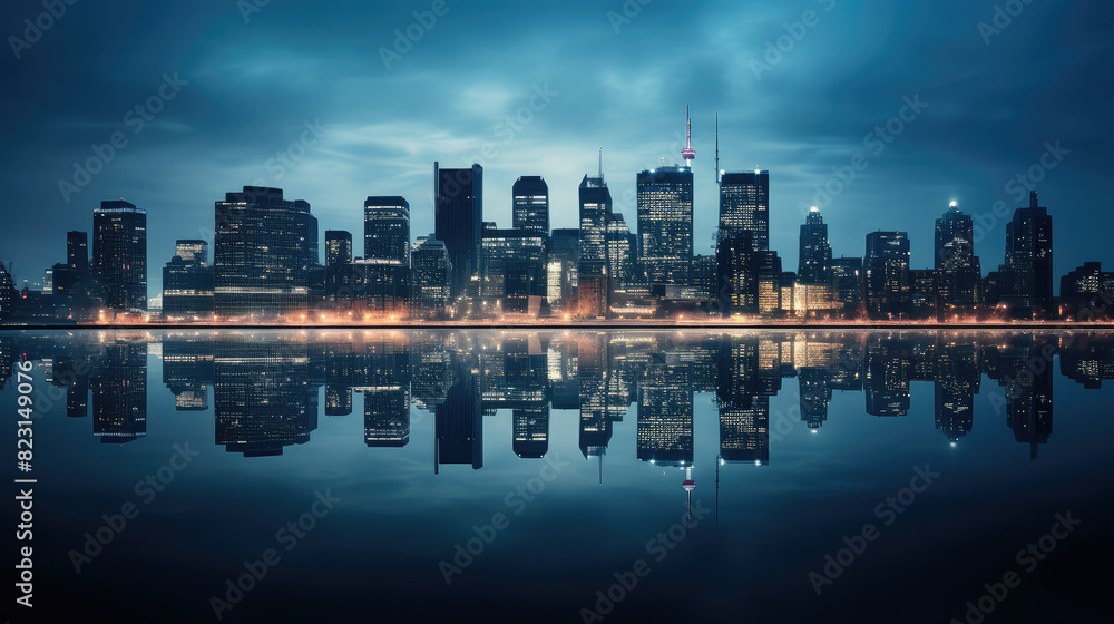 Twilight Reflections: Urban Tranquility Twilight Reflections: Urban Tranquility