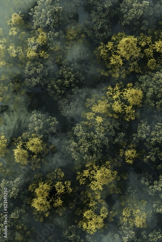 DnD Battlemap Trees on misty moor.