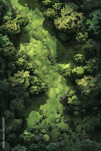 DnD Battlemap Forest within the verdant vale.