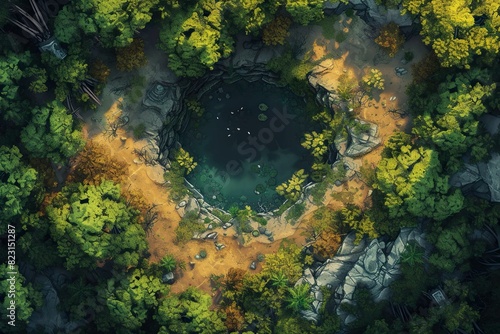 DnD Battlemap Lizardfolk Tribe Battlemap: Swamp Encounter. photo