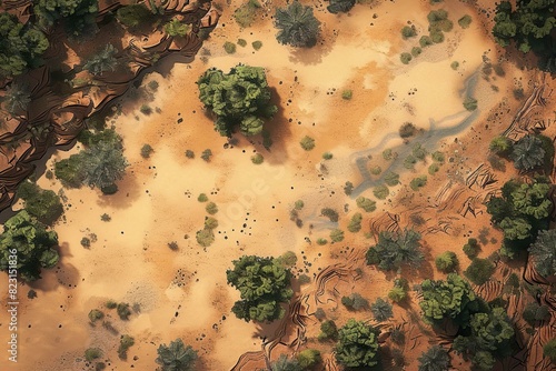 DnD Battlemap Mirage Desert - A stunning desert illustration with an illusionary twist. photo