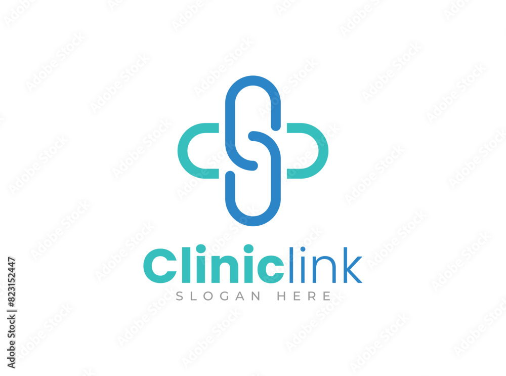 Clinic link logo design vector template Clinic link logo design vector template