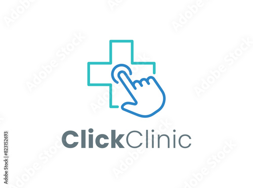 Click Clinic logo design vector template