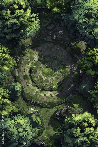 DnD Battlemap Mystical Woodland Circle Trees