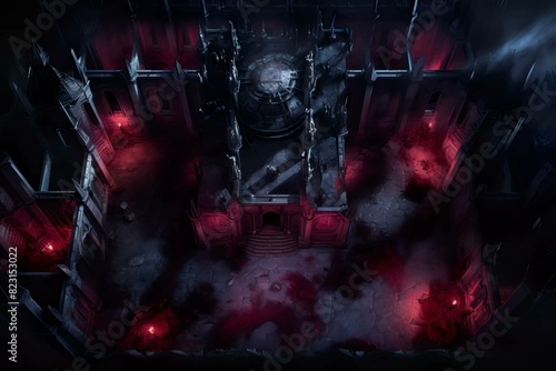 DnD Battlemap Dark Castle in a Demonic Realm. photo