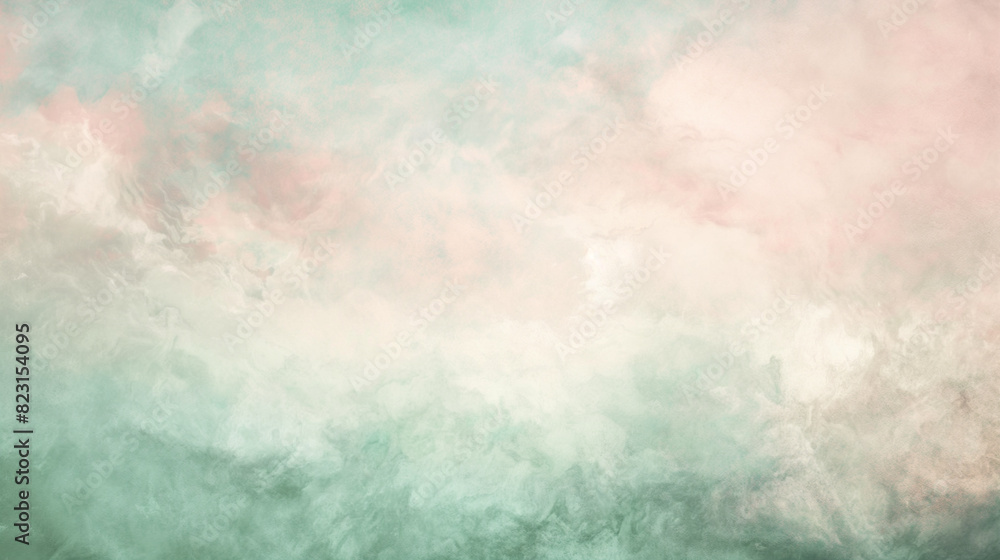 Background of Renaissance Clouds Painting: Pastel Mint Green & Peach, Mid-Morning Soft Dreamy Light Background of Renaissance Clouds Painting: Pastel Mint Green & Peach, Mid-Morning Soft Dreamy Light