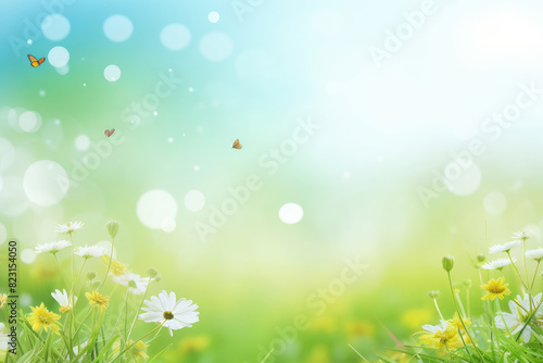 Tranquil Spring Meadow with Fluttering Butterflies © evening_tao