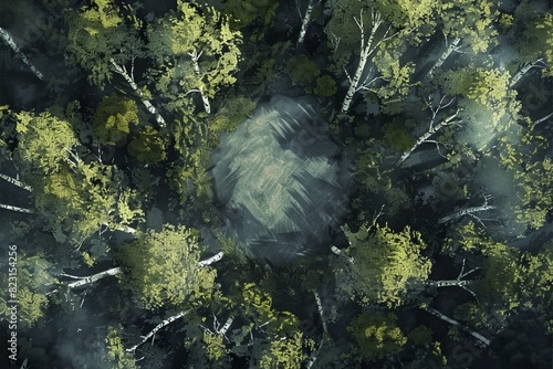 DnD Battlemap Sacred Birch Grove - White-Barked Trees.