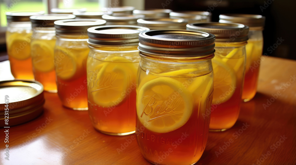 Refreshing Homemade Lemonade in Mason Jars Refreshing Homemade Lemonade in Mason Jars