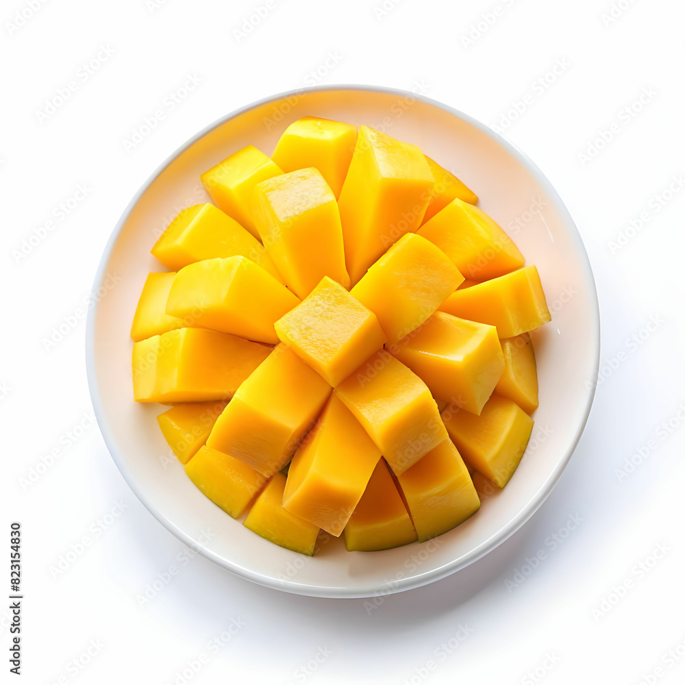 High angle view of mango slice High angle view of mango slice