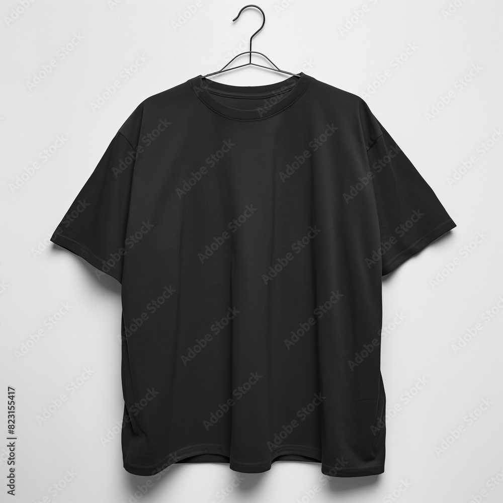 Black oversize t-shirt mockup isolated on white background. unisex modern casual t-shirt Black oversize t-shirt mockup isolated on white background. unisex modern casual t-shirt