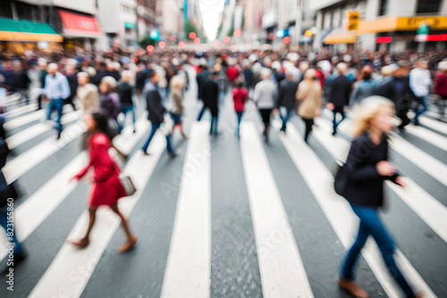 Wallpaper Mural intentional motion blur of crowds of people crossing a city street. Torontodigital.ca