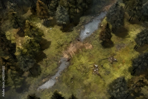 DnD Battlemap Wandering Wolf Woodlands.