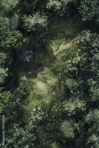 DnD Battlemap Wandering Wolf Woodlands - Dense Forest.
