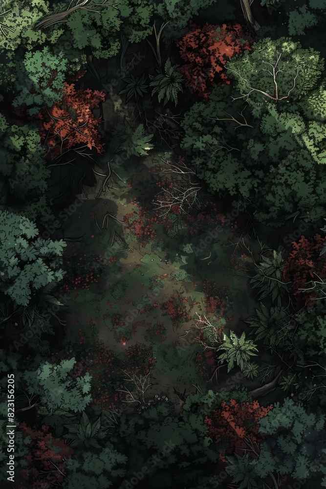 DnD Battlemap Werewolfs in Woodland: Mysterious Creature in Forest Clearing. DnD Battlemap Werewolfs in Woodland: Mysterious Creature in Forest Clearing.