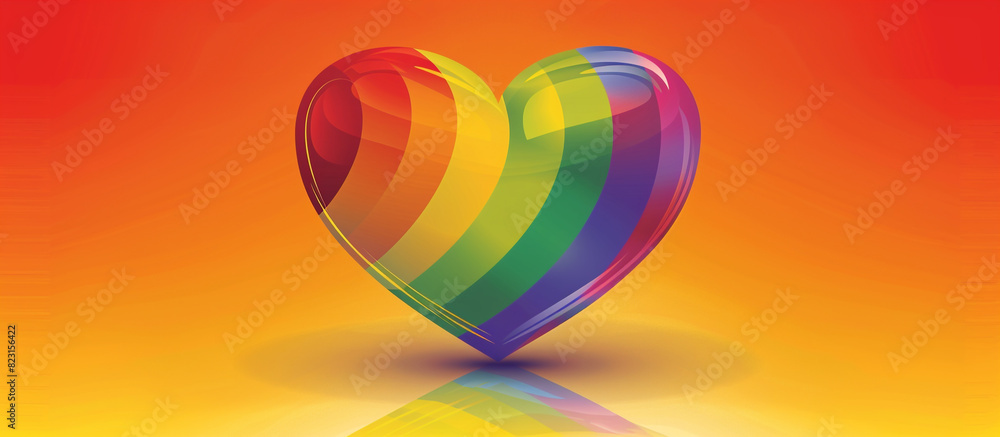 Sweeping rainbow heart illustration on a Pride-themed gradient, ample copyspace. Sweeping rainbow heart illustration on a Pride-themed gradient, ample copyspace.